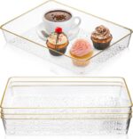 Cididu 4 Pack Clear Serving Trays, Deep Serving Platters Rectangle 12'' x 8'', D... - Image 8
