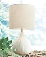 Signature Design by Ashley Rainermen Casual Ceramic Table Lamp, Transparent Whit... - Image 3