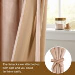 DWCN Blush Beige Velvet Curtains 84 inches Long - Room Darkening Tieable Grommet... - Image 3