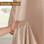 DWCN Blush Beige Velvet Curtains 84 inches Long - Room Darkening Tieable Grommet... - Image 4