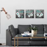 NutArtPic Rustic Daisy Wall Art Teal Grey Inspirational Quotes Canvas Painting D... - Image 3