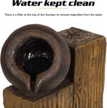 MAGIC UNION Outdoor Water Fountain Cascading Bowls and Stacked Stones LED 5 Tier... - Image 6