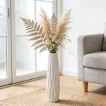 White Ceramic Tall Vase, 17.7" Large Floor Vase for Pampas Grass, Decorative Flo... - Image 3