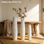 White Ceramic Tall Vase, 17.7" Large Floor Vase for Pampas Grass, Decorative Flo... - Image 5
