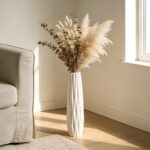 White Ceramic Tall Vase, 17.7" Large Floor Vase for Pampas Grass, Decorative Flo... - Image 8