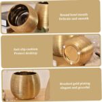 Ceramic Pots for Home Plants Gold Flower Pot with Anti-Slip Bottom Elegant Home ... - Image 4