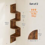 HOOBRO Corner Shelf Wall-Mounted, Set of 2 Floating Corner Shelves for Wall, 4-T... - Image 4