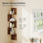 HOOBRO Corner Shelf Wall-Mounted, Set of 2 Floating Corner Shelves for Wall, 4-T... - Image 9