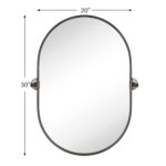 TEHOME Oval Oil Rubbed Bronze Pivot Bathroom Mirror Pill Shaped Tilting Bathroom... - Image 5