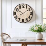 24 Inch Large Wall Clock for Living Room Decor, Rustic Wooden Farmhouse Wall Clo... - Image 5