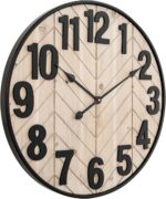 24 Inch Large Wall Clock for Living Room Decor, Rustic Wooden Farmhouse Wall Clo... - Image 7