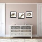 OuElegent Fashion Wall Art Set, 3 Piece Glam Glitter Canvas with Black Frame, Le... - Image 5