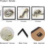 OuElegent Fashion Wall Art Set, 3 Piece Glam Glitter Canvas with Black Frame, Le... - Image 9