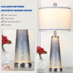 Coastal Glass Table Lamps for Living Room, 26" Table Lamps with USB A+C Ports & ... - Image 4