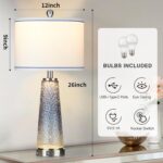 Coastal Glass Table Lamps for Living Room, 26" Table Lamps with USB A+C Ports & ... - Image 5