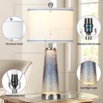Coastal Glass Table Lamps for Living Room, 26" Table Lamps with USB A+C Ports & ... - Image 6