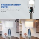 Coastal Glass Table Lamps for Living Room, 26" Table Lamps with USB A+C Ports & ... - Image 7