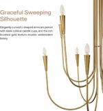 Tribesigns 10-Light Modern Gold Chandelier, U-Shaped Arms Chandelier Light Fixtu... - Image 6