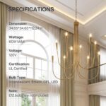 Tribesigns 10-Light Modern Gold Chandelier, U-Shaped Arms Chandelier Light Fixtu... - Image 8