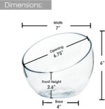 Slant Cut Bowl Glass, Glass Fish Bowl Vase, 6" Height x 7" Width Fruit Jar, Cand... - Image 3