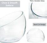 Slant Cut Bowl Glass, Glass Fish Bowl Vase, 6" Height x 7" Width Fruit Jar, Cand... - Image 4