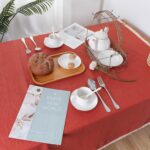 100% Pure Linen Tablecloth with Tassel, Boho Farmhouse Decor Natural Table Cloth... - Image 4