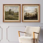 MUDECOR Premium Framed Wall Art Pastoral Landscape with Figure and Meadows in Cl... - Image 3