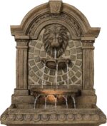 Royal Lions Head 51" High Large Italian Outdoor Decor Faux Stone Floor Fountain ... - Image 7