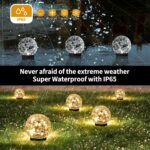 JKIMK Solar Globe Lights Outdoor Waterproof - Cracked Glass Ball Lights for Gard... - Image 4