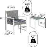 JONATHAN Y LVG1101A-3SET Selby 3-Piece Modern Coastal Faux Wicker Conversation O... - Image 5