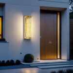 Luxury Outdoor Wall Sconce, Modern All-Copper Wall Lamp with Water-Ripple Glass,... - Image 3