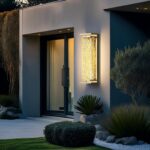 Luxury Outdoor Wall Sconce, Modern All-Copper Wall Lamp with Water-Ripple Glass,... - Image 6