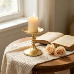 Hosley Aluminum Metal Decorative Pillar Candle Holder Gold Finish for Candles or... - Image 5