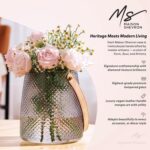 Nordic Handcrafted Crystal Glass Flower Vase with Vegan Leather Handle – Smoke G... - Image 8