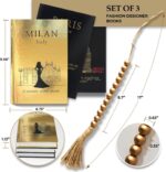 SIMPLIFY ASTHETIC - Decorative Books Set of 3 with Golden Garland Bead - Decorat... - Image 3