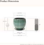LuxenHome 11.5" Dia Jade Green Round Ceramic Planter Pot, Modern Glazed Large Pl... - Image 3