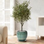 LuxenHome 11.5" Dia Jade Green Round Ceramic Planter Pot, Modern Glazed Large Pl... - Image 9