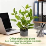 Fake Ficus Plants 14.5 Inches Tall Artificial Ficus Indoor Plants with Green Lif... - Image 6