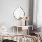 AOAOPQ Irregular Wall Small Gold Framed Mirror for Bathroom Accent Wall Modern R... - Image 3