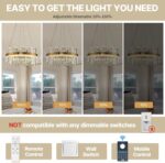 19.7''Gold Modern LED Crystal Chandelier- Contemporary Chandelier Light Fixture,... - Image 6