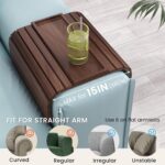 Sofa Arm Tray,Walnut Wood Folding Couch Arm Trays,Sofa Armrest Tray with Anti-Sl... - Image 5