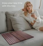 Sofa Arm Tray,Walnut Wood Folding Couch Arm Trays,Sofa Armrest Tray with Anti-Sl... - Image 7
