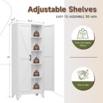 Letaya 75" H Metal Storage Cabinet with 2 Doors and 4 Shelves,Tall Kitchen Pantr... - Image 4