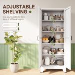 Letaya 75" H Metal Storage Cabinet with 2 Doors and 4 Shelves,Tall Kitchen Pantr... - Image 6