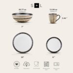 Stone Lain Lucy Porcelain 16-Piece Round Dinnerware Set, Beige - Image 3