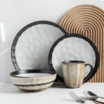 Stone Lain Lucy Porcelain 16-Piece Round Dinnerware Set, Beige - Image 4