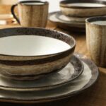 Stone Lain Lucy Porcelain 16-Piece Round Dinnerware Set, Beige - Image 6