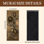 EvruCexul Vintage Floral Wall Sculpture, Antique Bronze Resin Wall Art with Orna... - Image 3