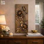 EvruCexul Vintage Floral Wall Sculpture, Antique Bronze Resin Wall Art with Orna... - Image 4