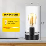 Table Lamp for Bedroom, Modern Glass Lamp Bedside Table Lamps for Night Stands w... - Image 3